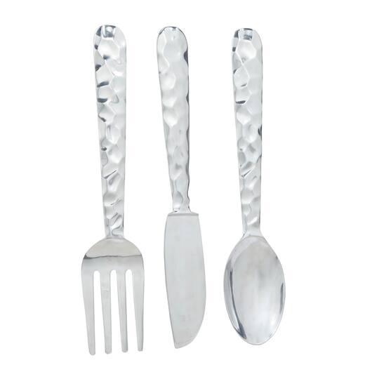 36" Silver Aluminum Traditional Wall Décor Set, 3ct.